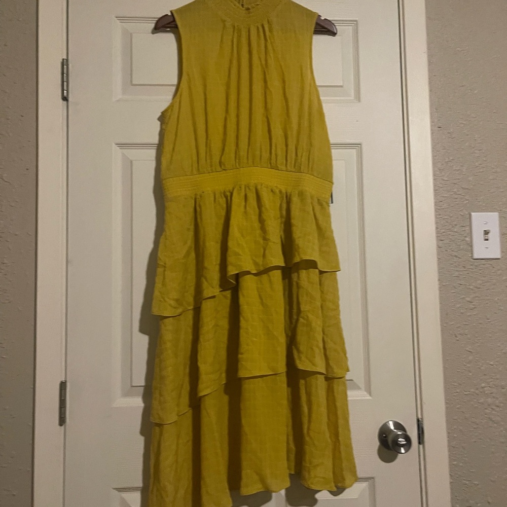 RACHEL Rachel Roy Vibrant Canary Tiered Sundress